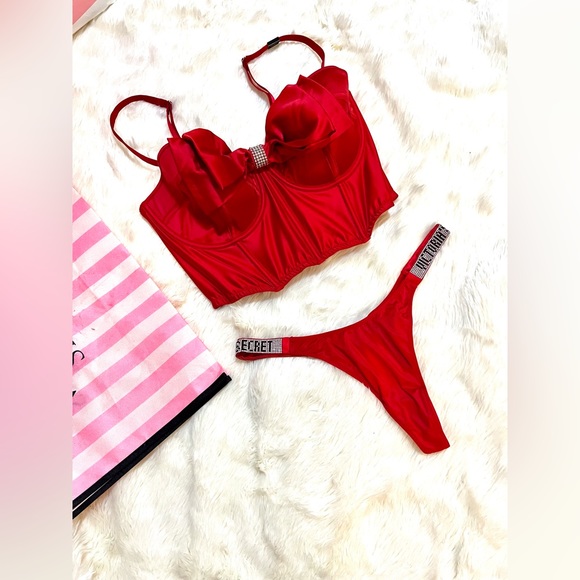 Victorias Secret Rhinestone corset set - Picture 1 of 5
